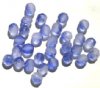 25 8mm Faceted "Fire & Ice" Two-Tone Purple & Crystal Firepolish Beads